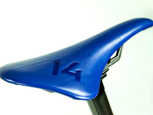 Custom blue bike saddle