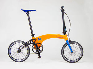 Bespoke orange Hummingbird electric bike